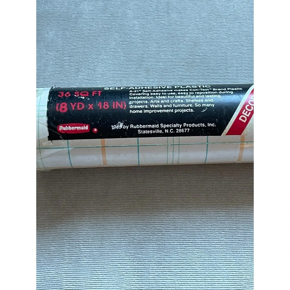 Vintage Con-Tact Shelf Liner Rubbermaid Adhesive‎ Grid Jumbo Roll 36 sq ft New